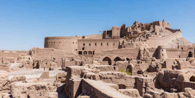 General view of Arg-e Bam, or, Bam Citadel, the largest adobe building in the world and an UNESCO world heritage site, located in Bam, Kerman Province, southeastern Iran.