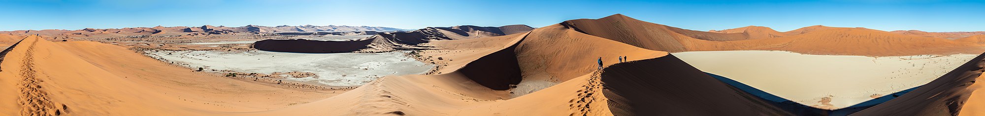 Panoramic view of the landscape around Sossusvlei, Namibia.