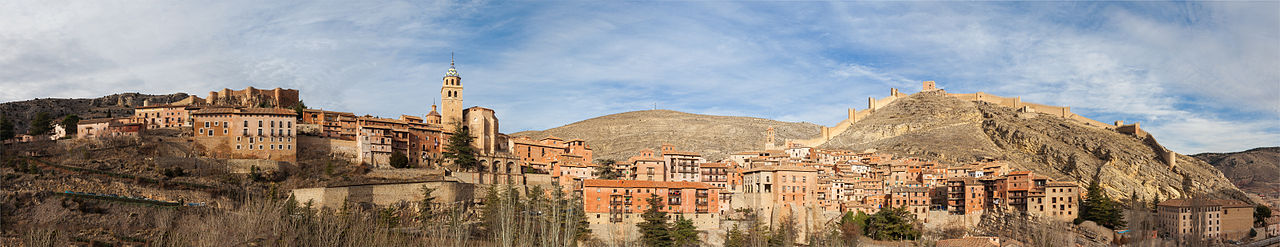 Panoramic view of the medieval town of Albarracín, Teruel, Aragon, Spain.