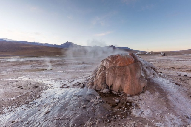 Close-up of a geyser in El Tatio, north of Chile, within the Andes Mountains near the Bolivian border.