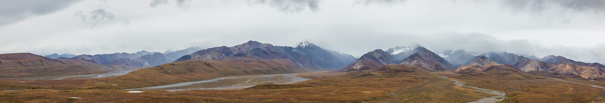 Landscape of Denali National Park from Eielson Visitor Center, Alaska, United States.