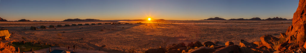 Sunset in the Namib desert, Namibia.
