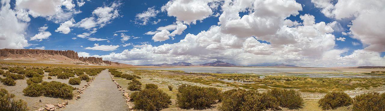 Tara Cathedrals (left) and the Tara salt flat in the Atacama Desert, northern Chile.