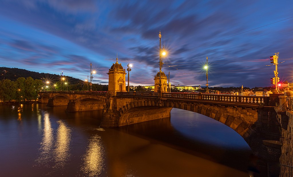 Legion Bridge (Czech: Most Legií, named after the Czechoslovak Legion), a historic bridge over the Vltava river in Prague, Czech Republic.